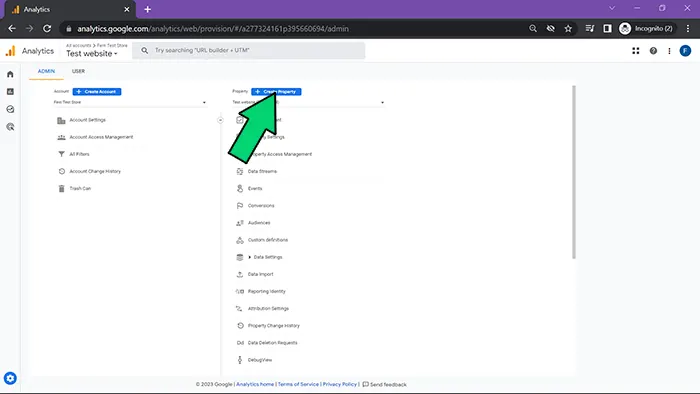 GA4 setup create property screenshot