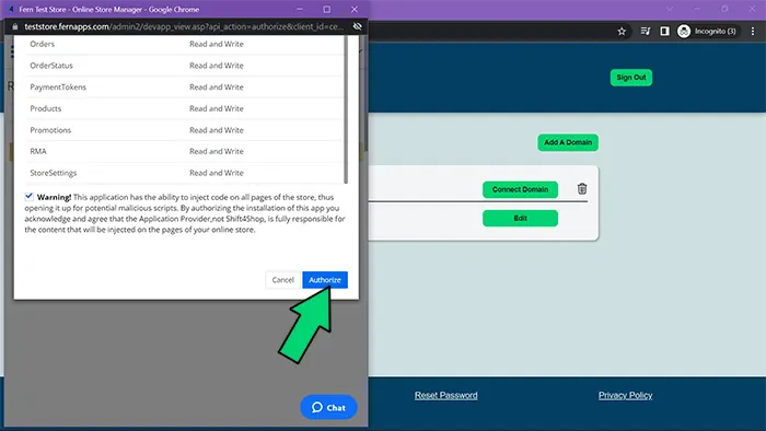 Onboard Data to GA4 connect domain modal screenshot